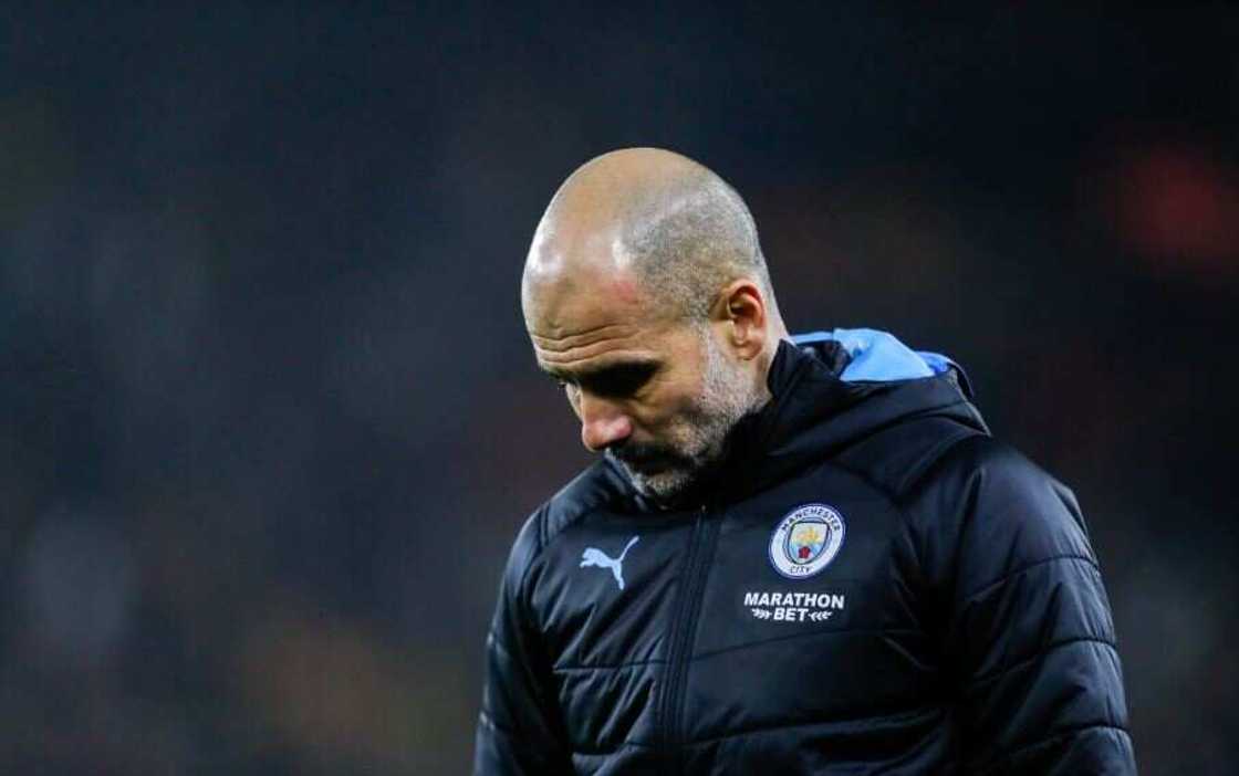 Pep Guardiola in action for Manchester City