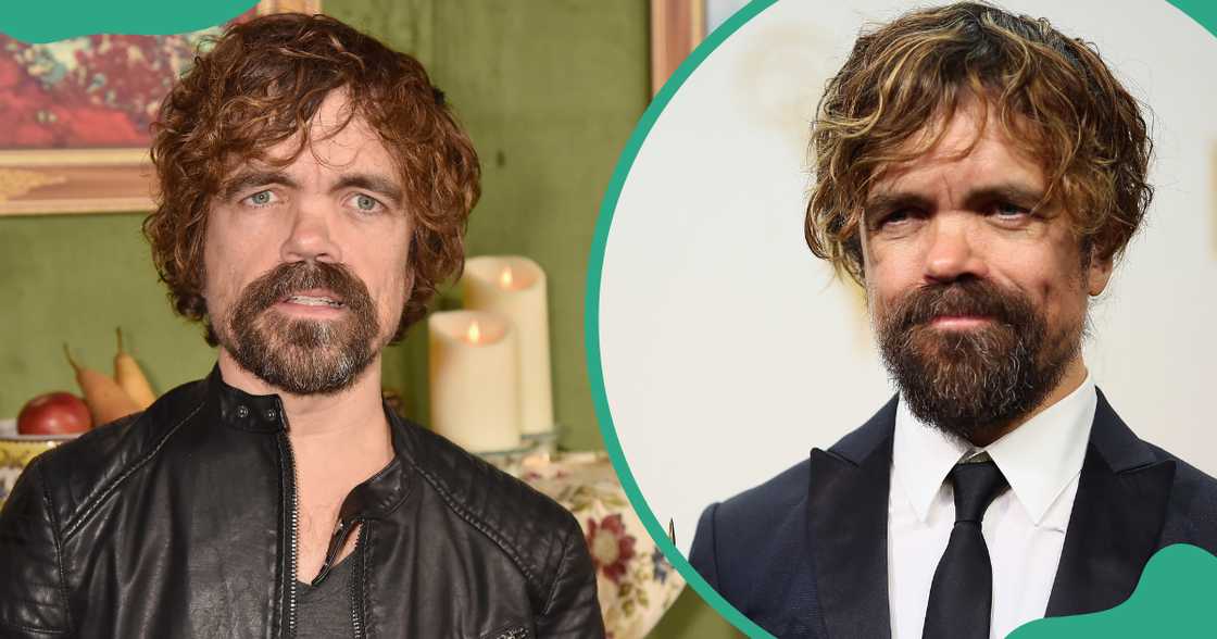 Peter Dinklage attends the Premiere of My Dinner With Herve (L). The actor poses after winning the Outstanding Supporting Actor in a Drama Series.