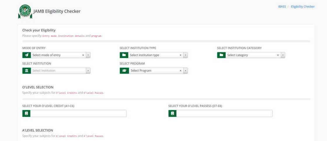 JAMB eligibility checker portal