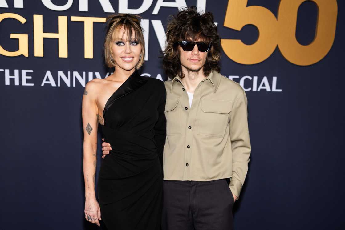 Miley Cyrus and Maxx Morando attend the SNL50: The Anniversary Special at 30 Rockefeller Centre in New York City Miley Cyrus and Maxx Morando attend the SNL50: The Anniversary Special at 30 Rockefeller Centre in New York City