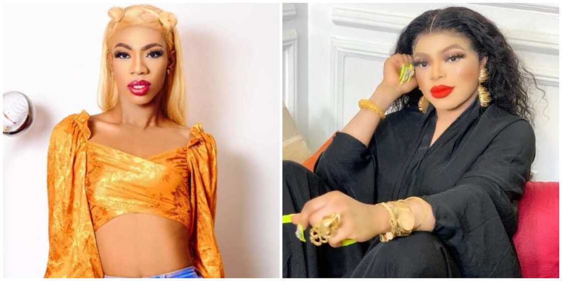 Photos of James Brown and Bobrisky Photos of James Brown and Bobrisky