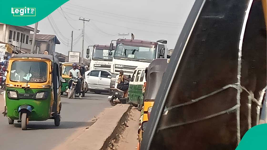 Motorists stranded on an Ilorin federal road blocked by tents for a high-profile wedding.