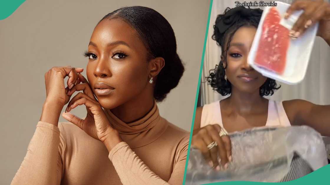 Actress Ini Dima Okojie shares foods she stopped eating to shrink her fibroids. Actress Ini Dima Okojie shares foods she stopped eating to shrink her fibroids.