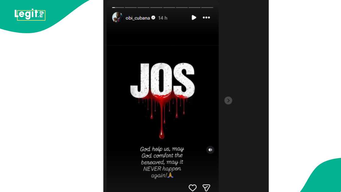 Obi Cubana expresses grief over deadly attack in Plateau state. Obi Cubana expresses grief over deadly attack in Plateau state.