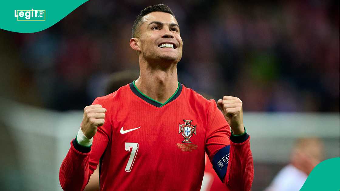 Cristiano Ronaldo reacts after scoring his team second goal during the UEFA Nations League 2024-25 League A Group A1 match. (Photo by Rafal Oleksiewicz Cristiano Ronaldo reacts after scoring his team second goal during the UEFA Nations League 2024-25 League A Group A1 match. (Photo by Rafal Oleksiewicz