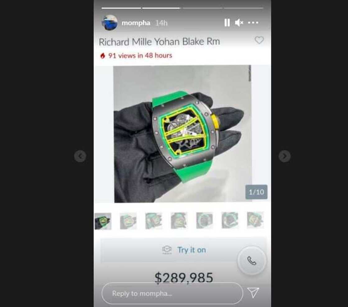 Nigerian big boy Mompha shows off N110m Richard Mille wristwatch Nigerian big boy Mompha shows off N110m Richard Mille wristwatch