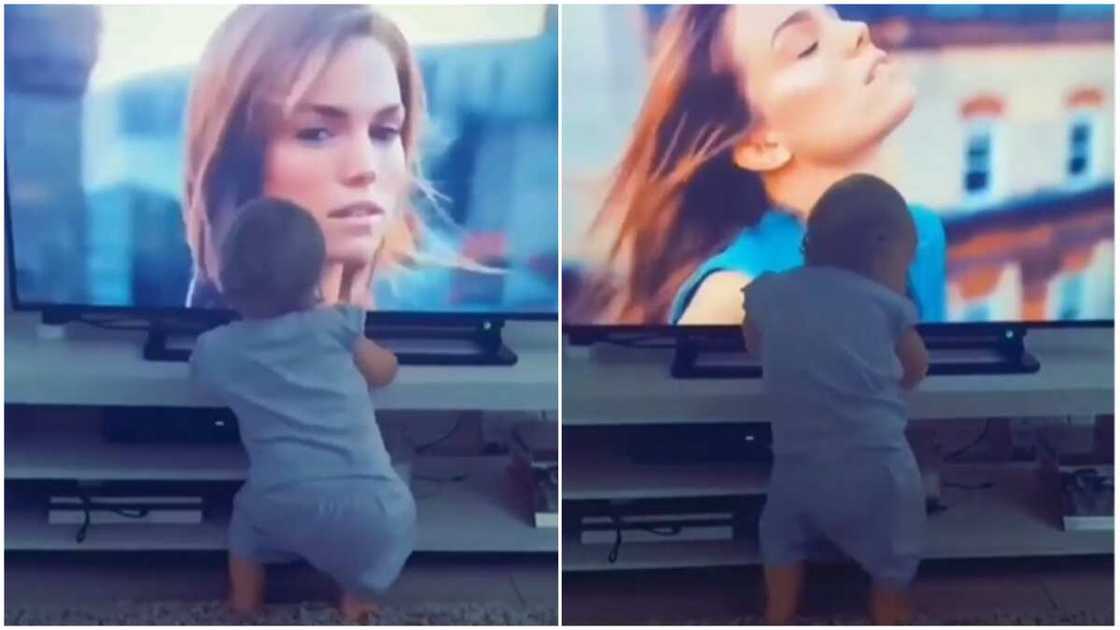 The baby's video was widely shared. The baby's video was widely shared.