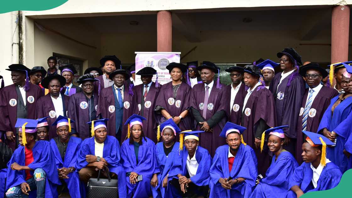 Federal University of Technology, Akure, graduands for a photo Federal University of Technology, Akure, graduands for a photo