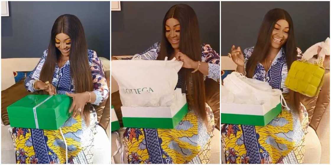 Actress Mercy Aigbe receives expensive designer bag from rich best friend (photos, video)