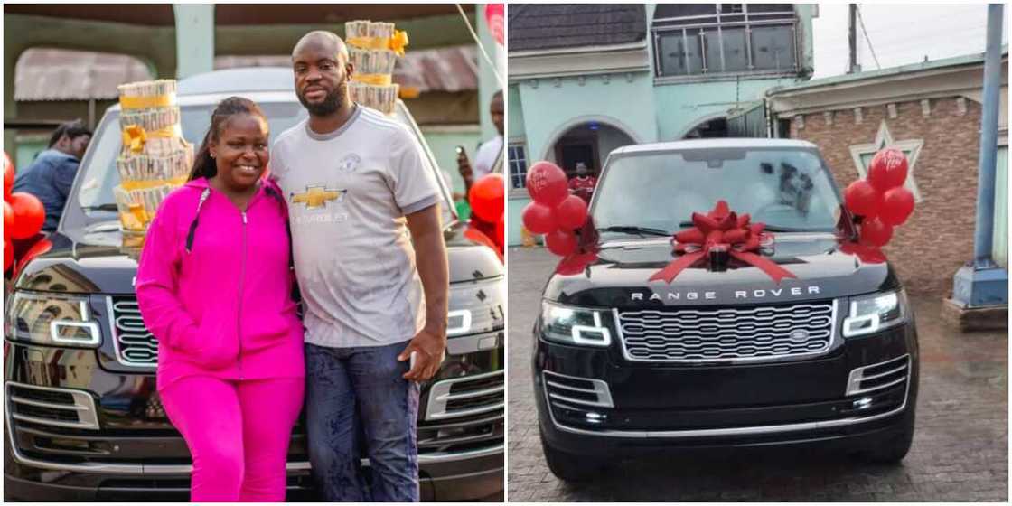 Warri based billionaire buys his wife a Range Rover for her birthday (photo) Warri based billionaire buys his wife a Range Rover for her birthday (photo)