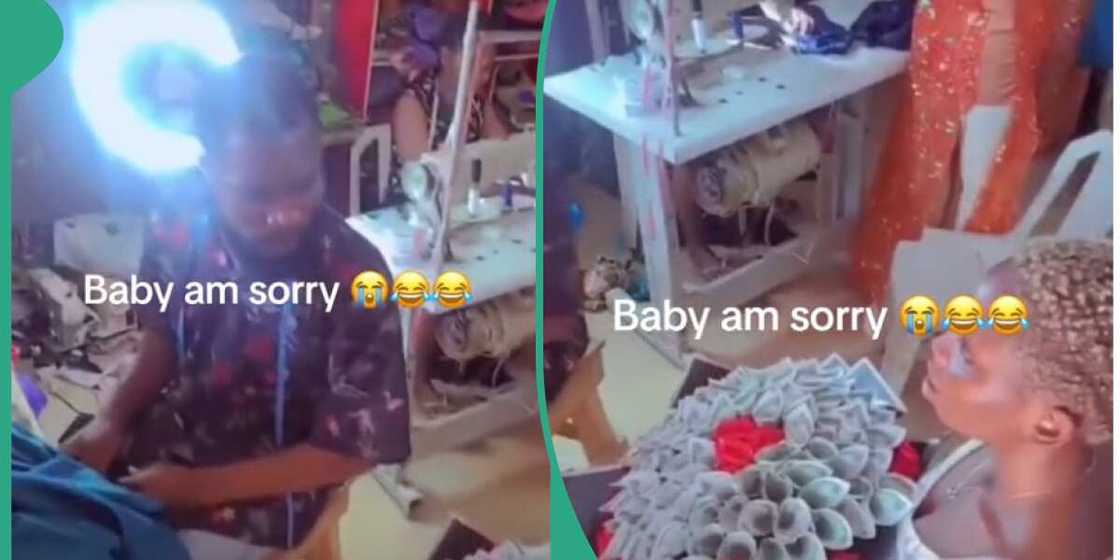 Tailor, money bouquet, girlfriend's apology Tailor, money bouquet, girlfriend's apology