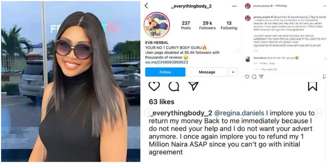 Brand calls out Regina Daniels