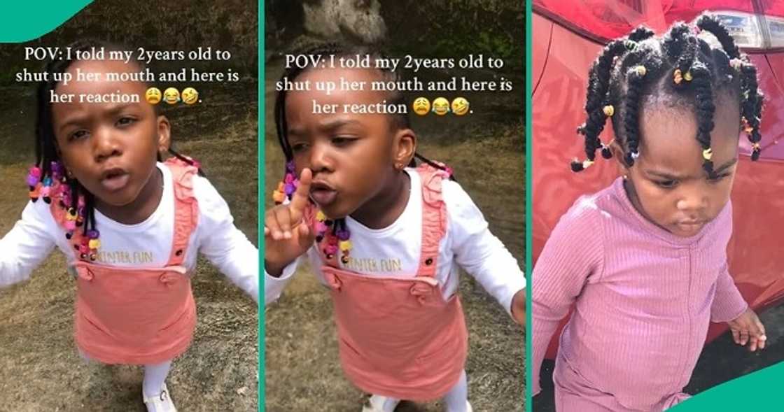 Two-year-old girl's warning to mum who asked her to shut up draws attention.