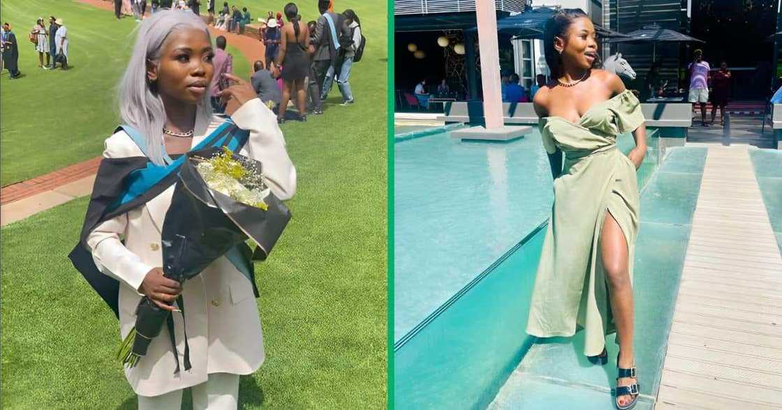 Young woman celebrates obtaining fourth degree