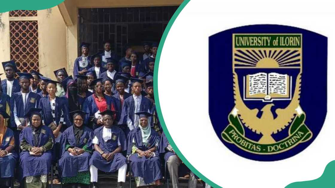 University of Ilorin graduates and logo University of Ilorin graduates and logo