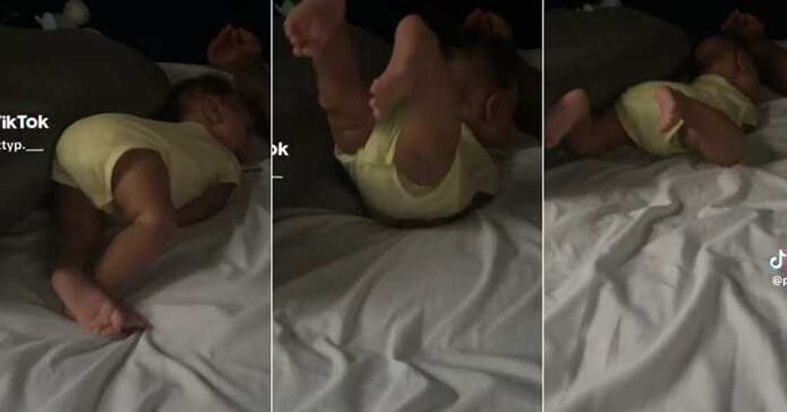 Mum shares video of her baby's sleeping position