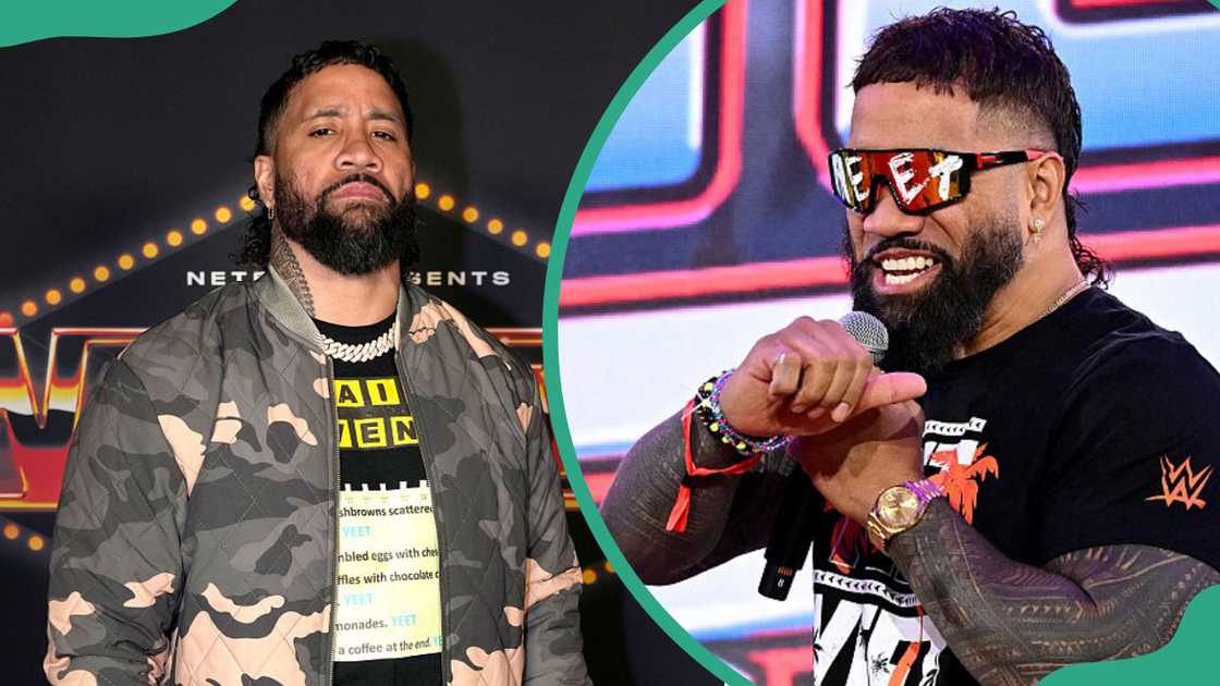 Jey Uso in Las Vegas, Nevada (L). Jey Uso in New York City, New York, USA (R).