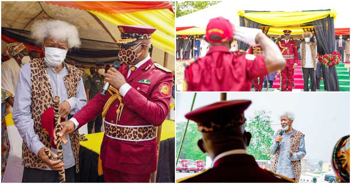 Nobel Laureate Wole Soyinka decorated as Super Marshall of Amotekun, photos drop Nobel Laureate Wole Soyinka decorated as Super Marshall of Amotekun, photos drop