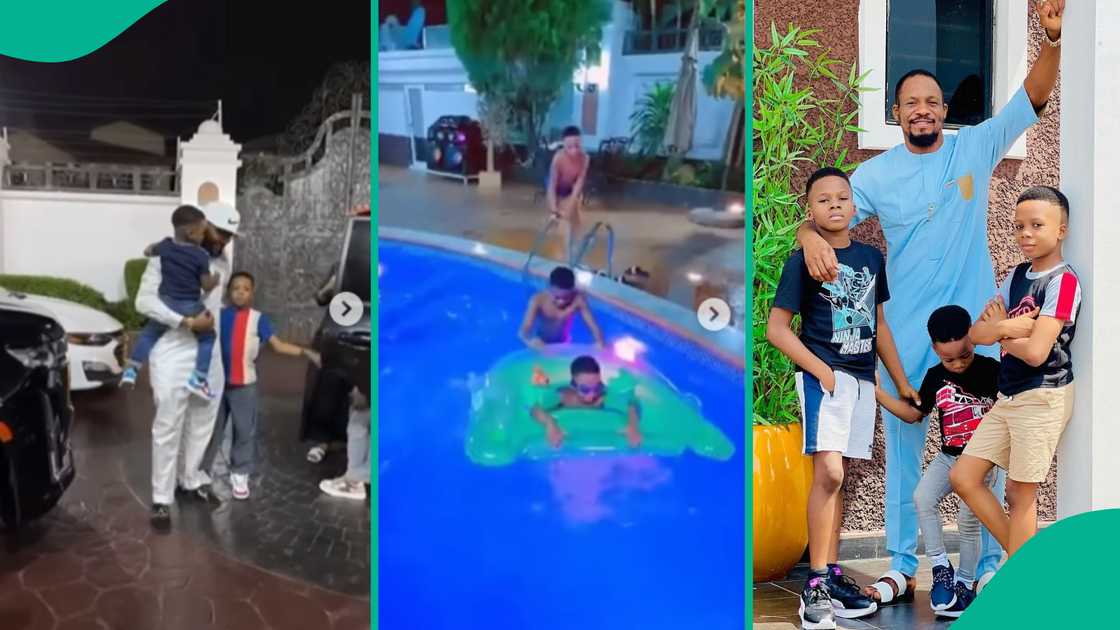 Junior Pope's sons spend summer holiday at E-Money's house in Lagos