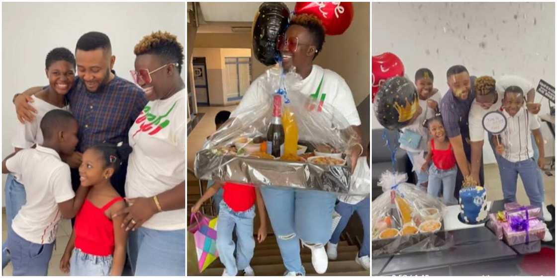 Real Warri Pikin surprises hubby at work