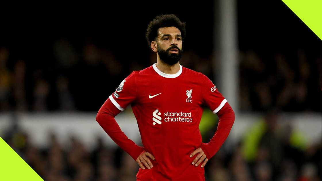 Mohammed Salah looks dejected for Liverpool