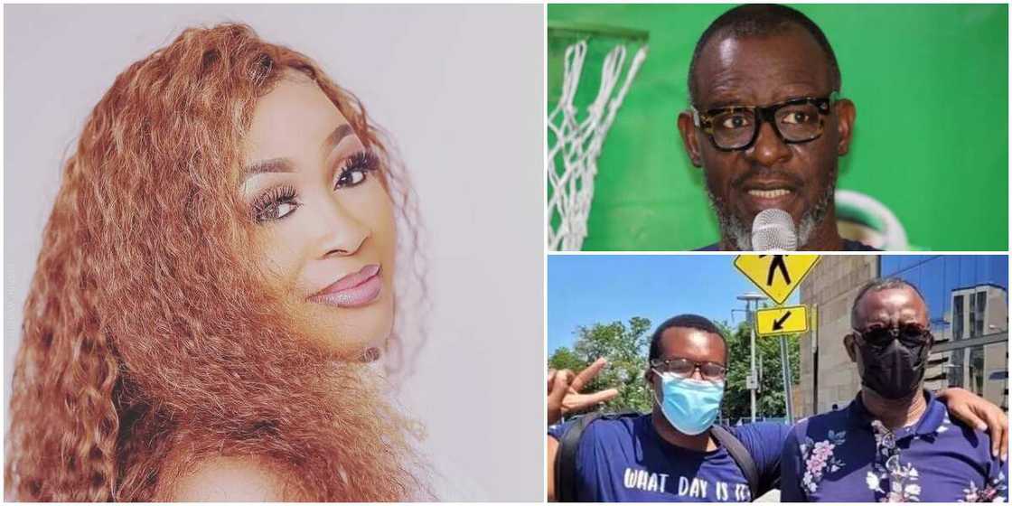 Kemi Olunloyo fumes over reunion of her eldest son and baby daddy. Kemi Olunloyo fumes over reunion of her eldest son and baby daddy.