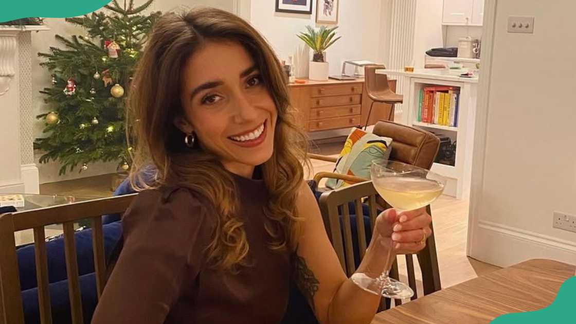 Athina Andrelos at a restaurant