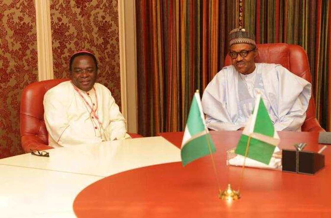 Kukah vs Buhari: Nigerians react to Arewa youths' call for cleric's arrest