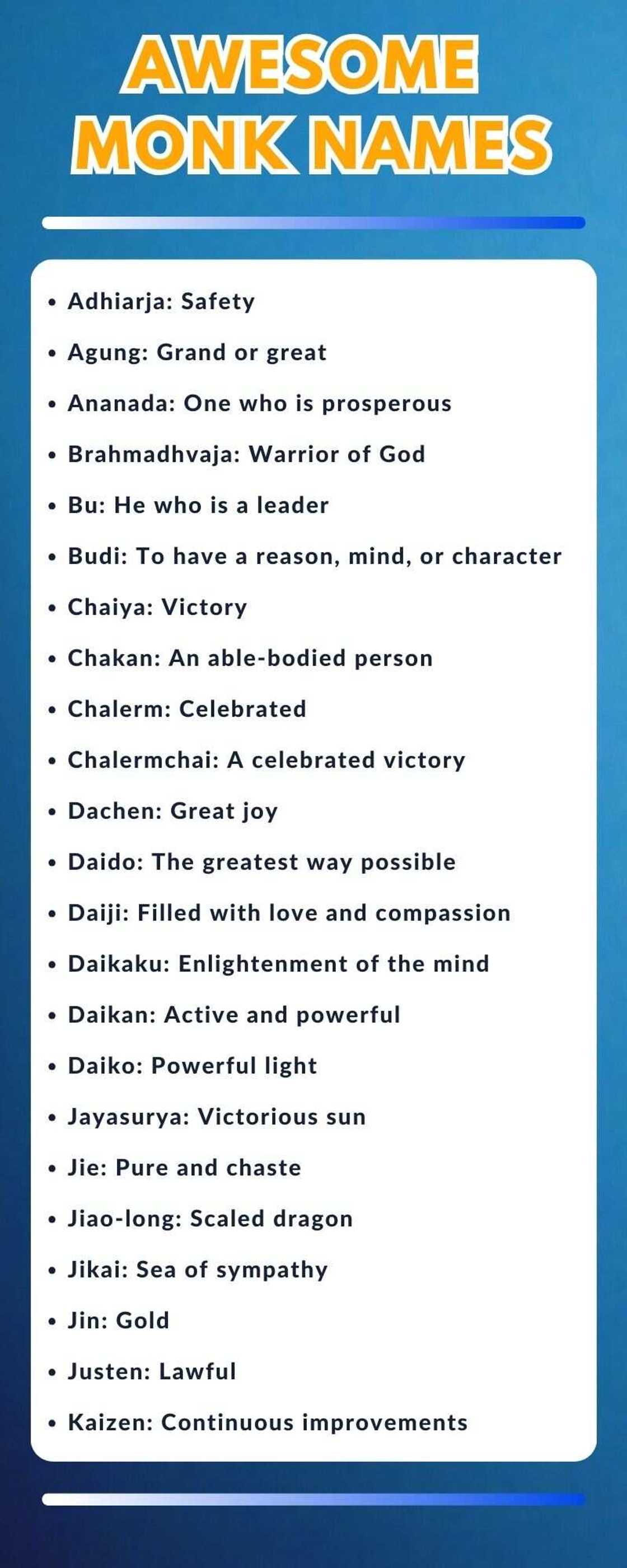 Awesome monk names Awesome monk names