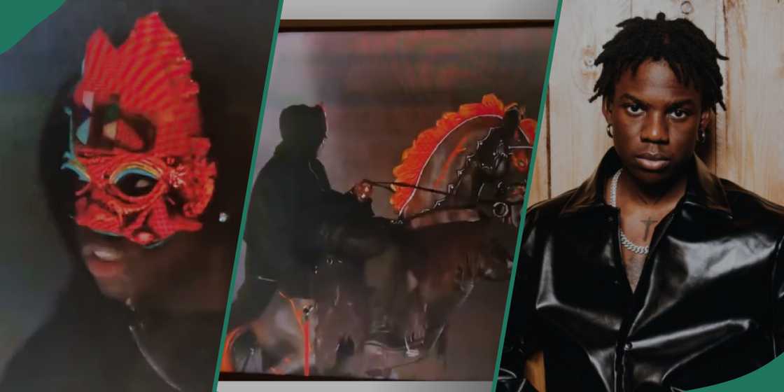 Rema on a horse at 02 Arena London Rema on a horse at 02 Arena London