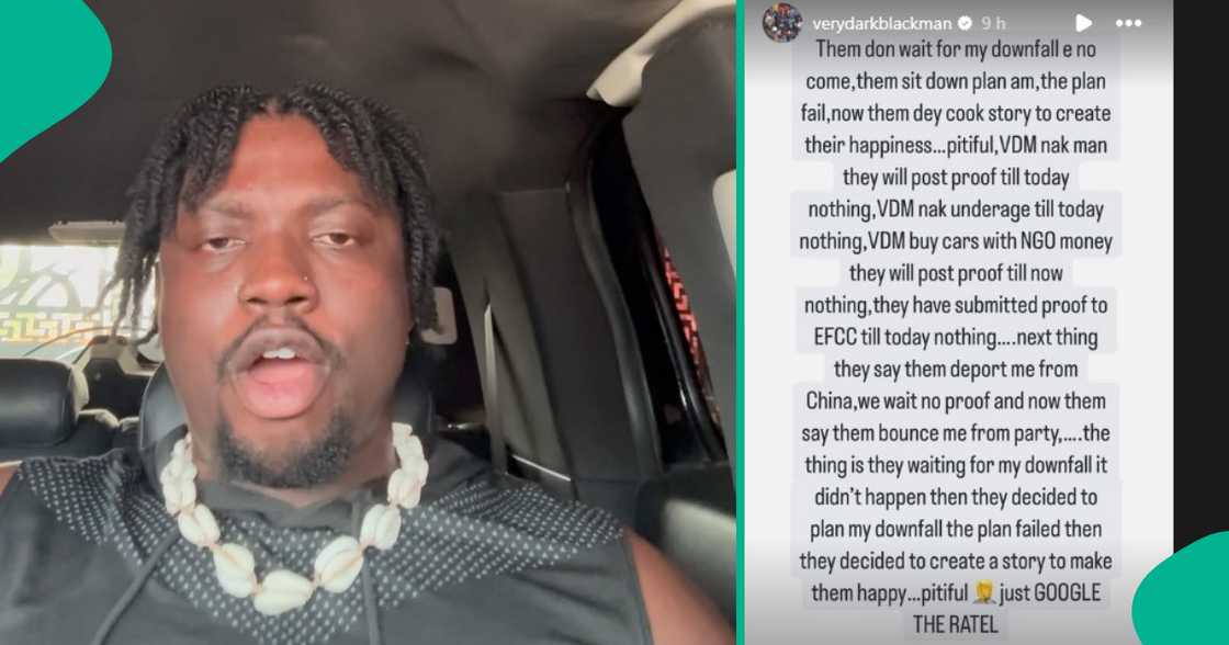 VDM replies to detractors waiting for his downfall after claims that he was bounced from Obi Cubana's party. VDM replies to detractors waiting for his downfall after claims that he was bounced from Obi Cubana's party.