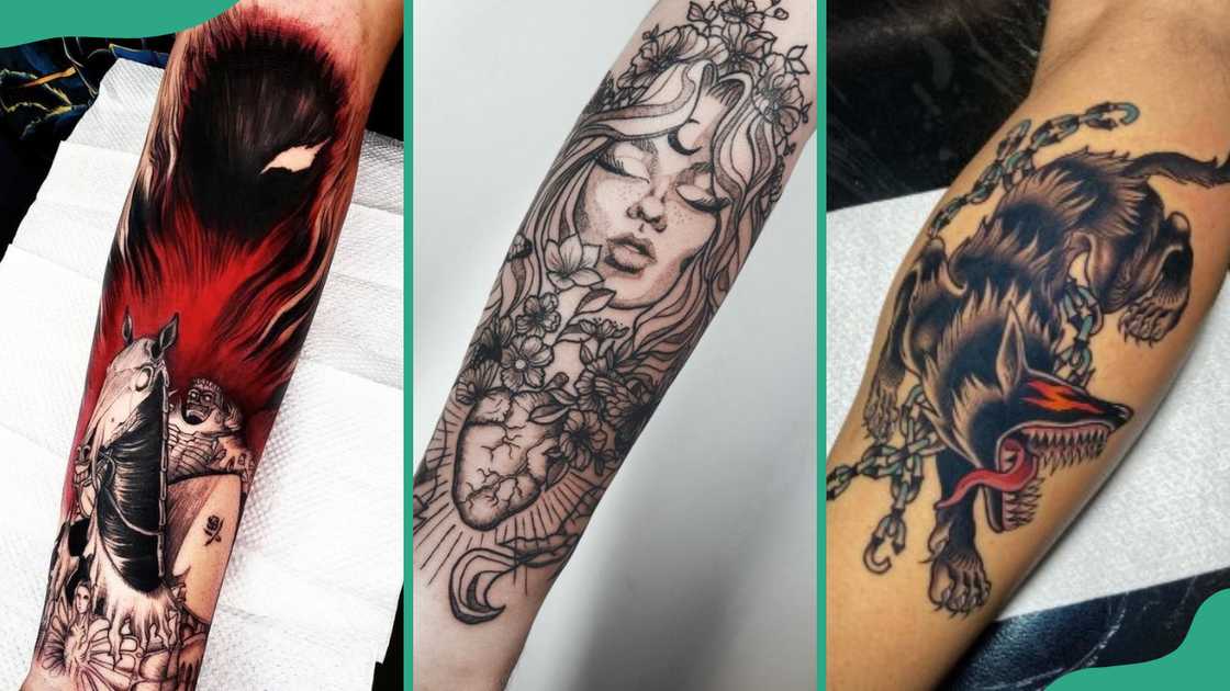 Emperor Ganishka (L), Lady Vandimion (C), and Beast of Darkness (R) tattoo Emperor Ganishka (L), Lady Vandimion (C), and Beast of Darkness (R) tattoo