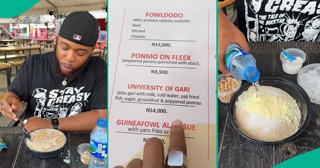 Man spends N14k to drink garri at restaurant Man spends N14k to drink garri at restaurant