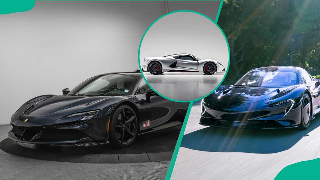 Ferrari SF90 Stradale, Hennessy Venom, and McLaren Speedtail. Ferrari SF90 Stradale, Hennessy Venom, and McLaren Speedtail.
