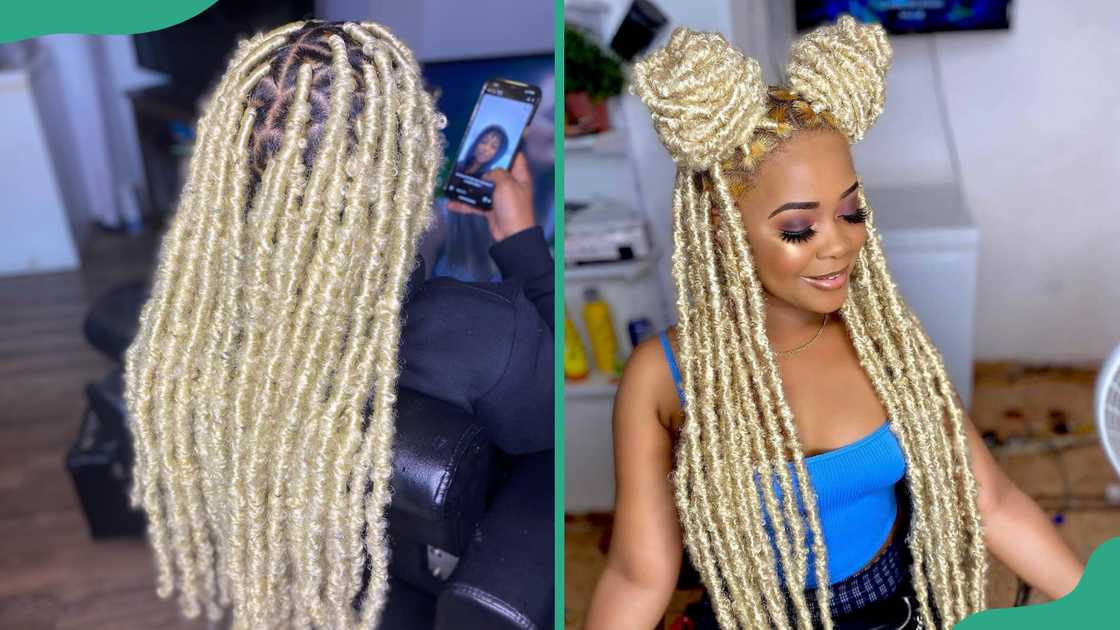 Blonde butterfly locs Blonde butterfly locs