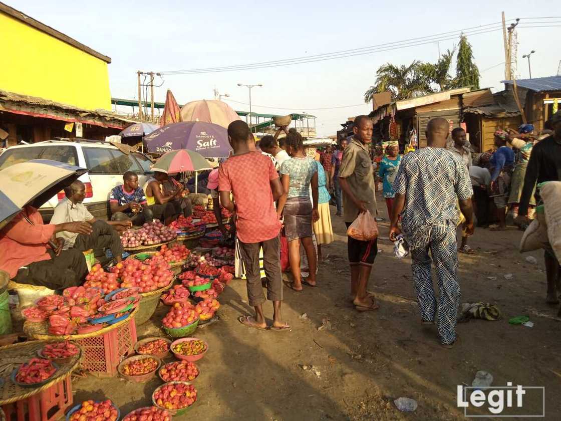 Perishable goods were displayed in large quantities and sold at affordable rates. Photo credit: Esther Odili