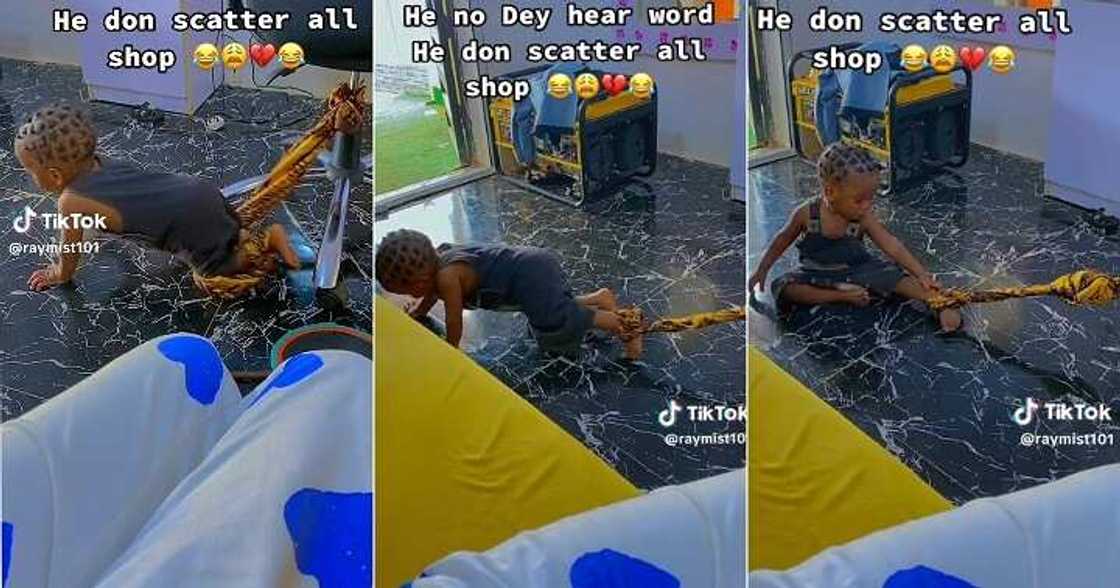 Mum ties son's leg to a chair Mum ties son's leg to a chair