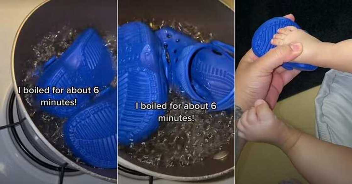 Mum cooks daughter's oversized footwear Mum cooks daughter's oversized footwear