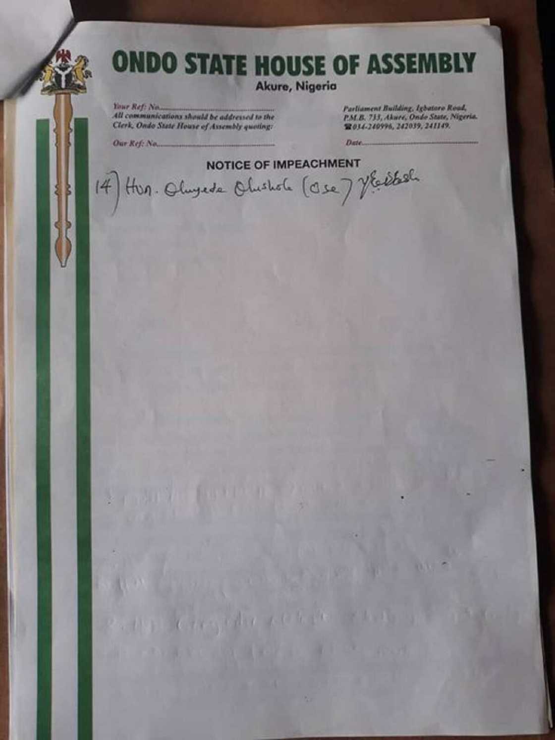 Zaman tsige mataimakin gwamna: 'Yan sanda sun mamaye harabar majalisar Ondo Zaman tsige mataimakin gwamna: 'Yan sanda sun mamaye harabar majalisar Ondo