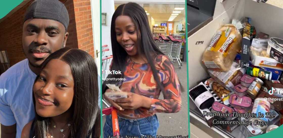 Lady and her man go shopping in the UK. Lady and her man go shopping in the UK.