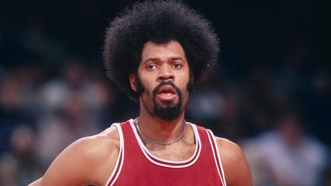 Chicago Bulls centre Artis Gilmore stands on the court Chicago Bulls centre Artis Gilmore stands on the court