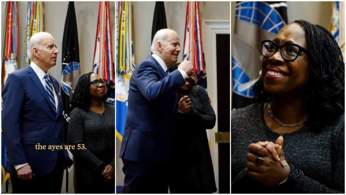 Presdient Joe Biden hugged her. Presdient Joe Biden hugged her.