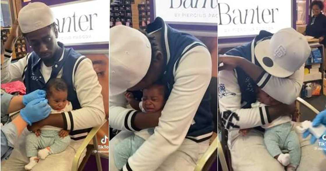 Father cries as daughter undergoes esr piercing, emotional father Father cries as daughter undergoes esr piercing, emotional father