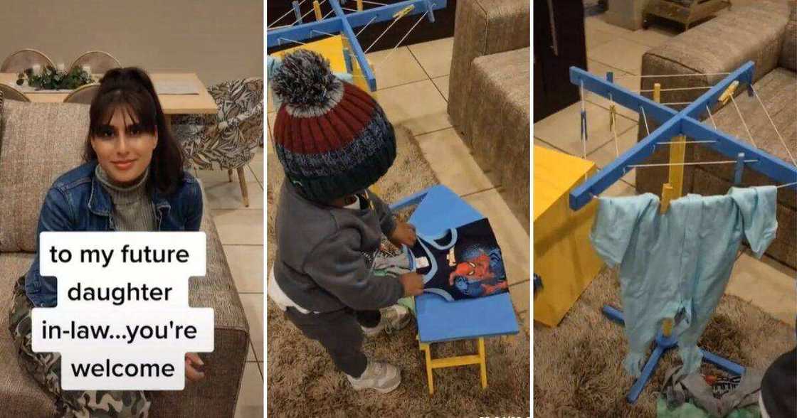 Video, Mom, Toddler Son, Laundry Video, Mom, Toddler Son, Laundry