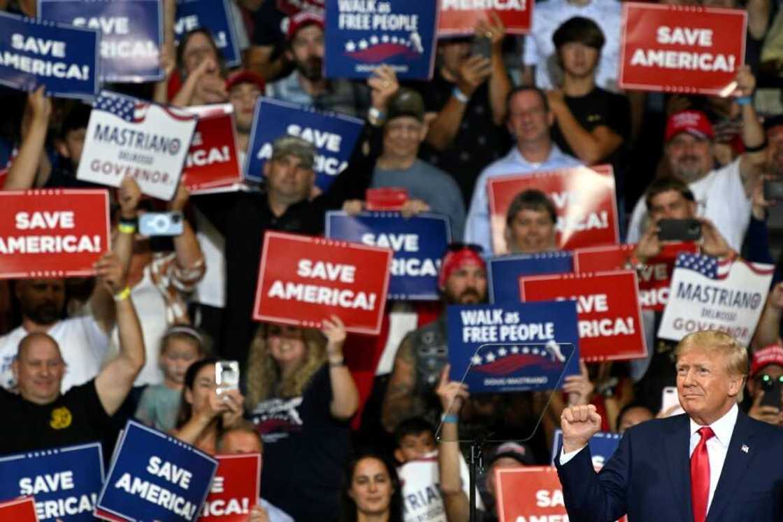 Donald Trump arrives to speak during a campaign rally in Wilkes-Barre, Pennsylvania, on September 3, 2022 Donald Trump arrives to speak during a campaign rally in Wilkes-Barre, Pennsylvania, on September 3, 2022