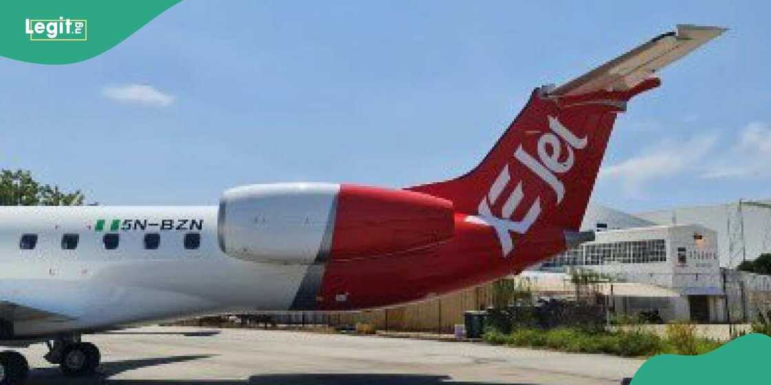 XE Jet skids out of runway at the Lagos airport on Saturday XE Jet skids out of runway at the Lagos airport on Saturday