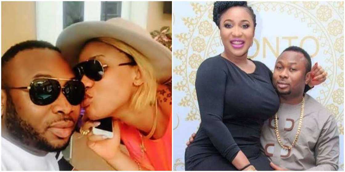 Tonto Dikeh and Churchill Olakunle Tonto Dikeh and Churchill Olakunle
