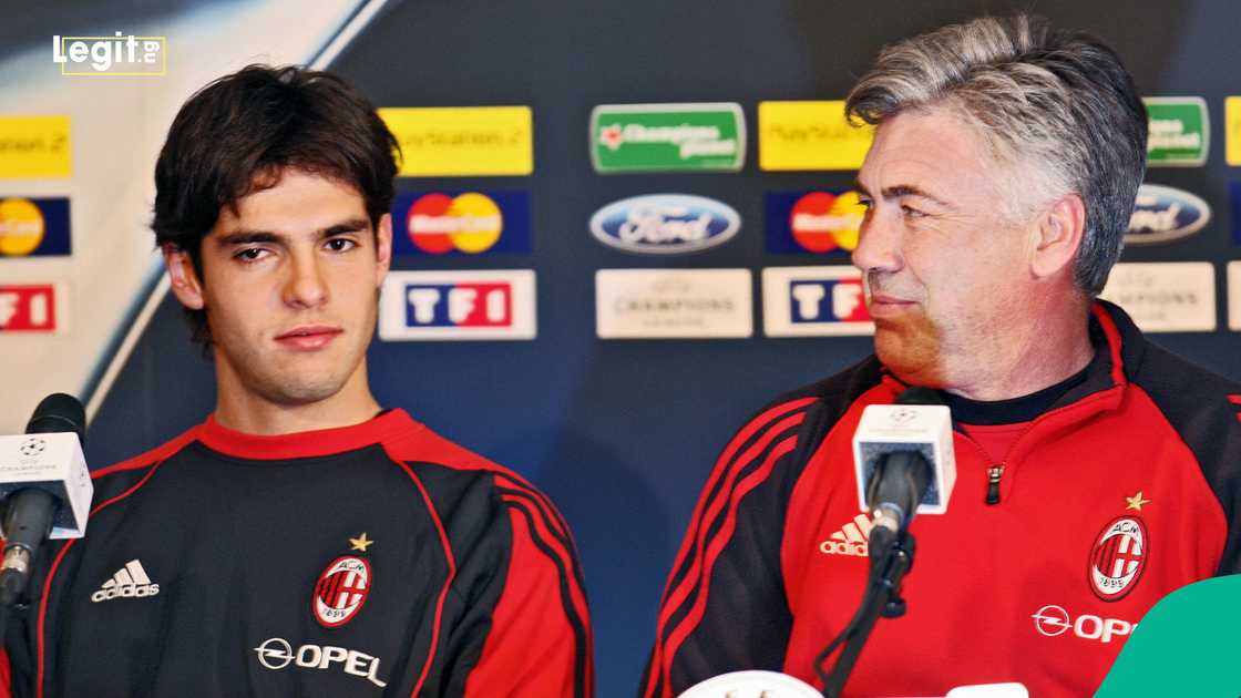 Carlo Ancelotti, Kaka, Brazil, AC Milan, Brazil Carlo Ancelotti, Kaka, Brazil, AC Milan, Brazil