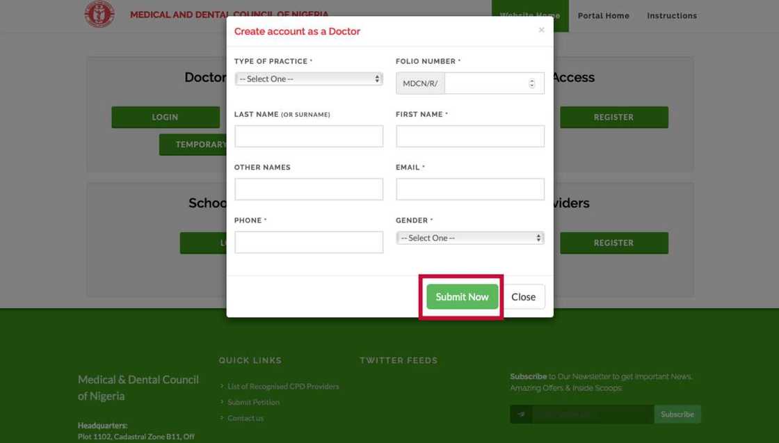 Medical & Dental Council of Nigeria portal registration guide Medical & Dental Council of Nigeria portal registration guide