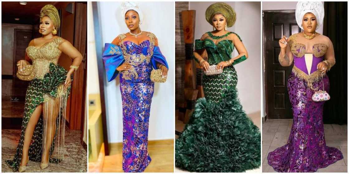 Photos of celebrities in asoebi.